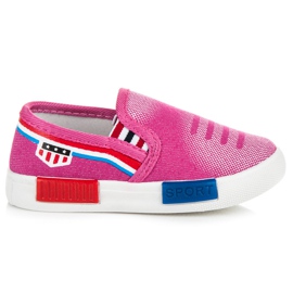 Sneakers slip-on per una ragazza rosa