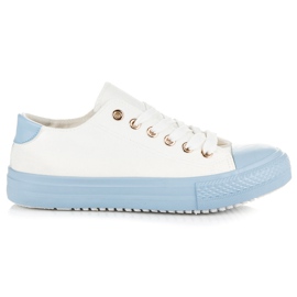Sneakers Bianche Sulla Piattaforma Blu bianco