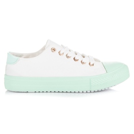 Sneakers Bianche Sulla Piattaforma Verde bianco