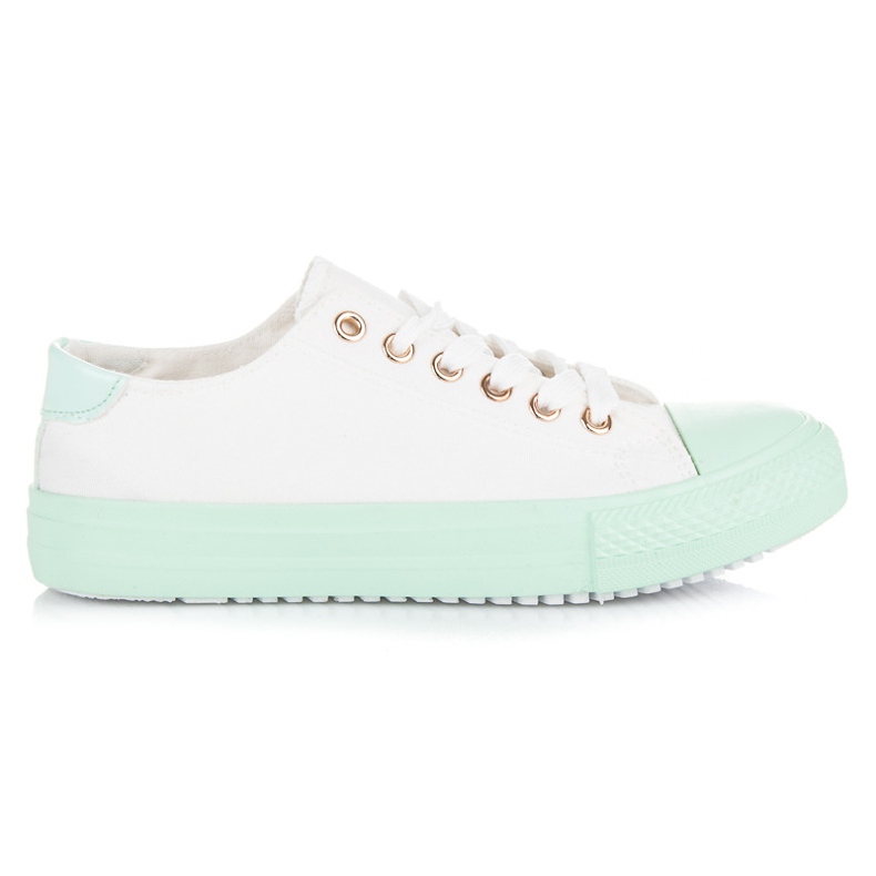 Sneakers Bianche Sulla Piattaforma Verde bianca
