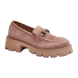 Mocassini da donna beige massiccio alla moda