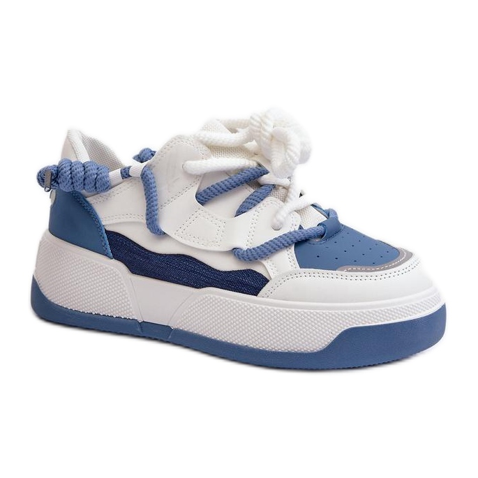Sneakers platform da donna blu