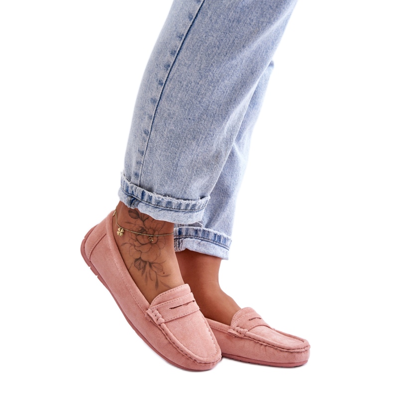 Mocassini classici da donna rosa chiaro