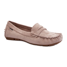 Mocassini classici da donna realizzati in eco suede beige