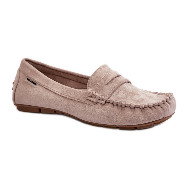 Mocassini classici da donna realizzati in eco suede beige