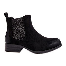 Stivaletti classici da donna realizzati in eco-camoscio Nero