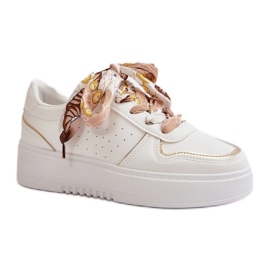Sneakers da donna con eco pelle e decorazione bianco