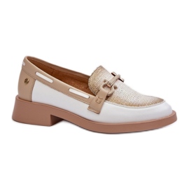 Mocassini da donna Maciejka Bianco/Beige bianca