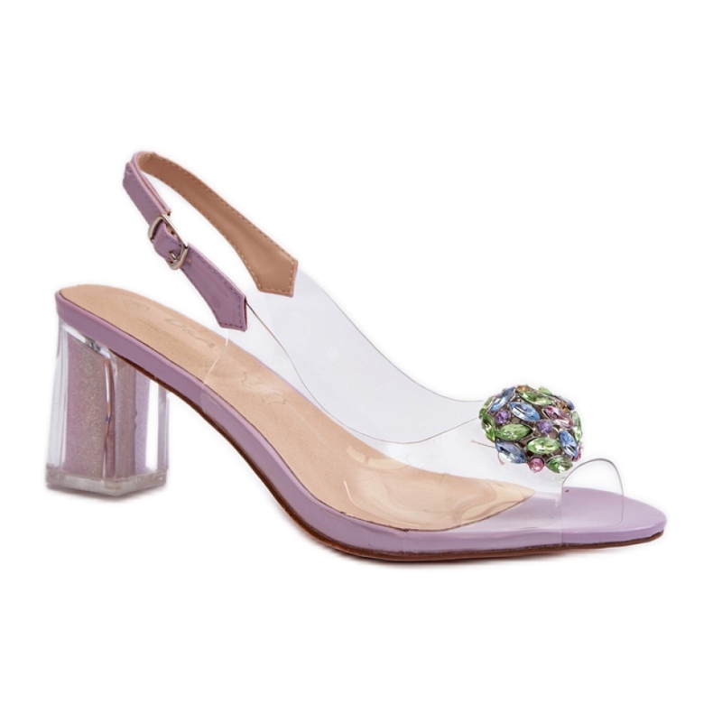 D&A Eleganti sandali viola con tacco alto