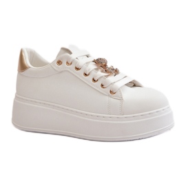 Scarpe Sportive Con Decorazione Bianco/Oro bianca