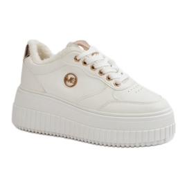 Scarpe sportive con fondo spesso, bianche bianca