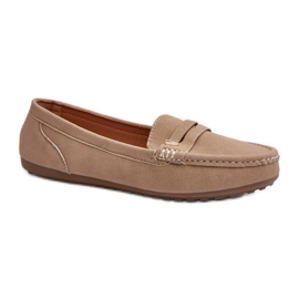 Comodi mocassini da donna in camoscio beige