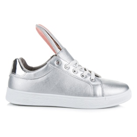 Sneakers Argento Con Danni grigio