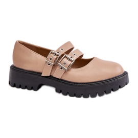 Scarpe alla moda con cinturini beige