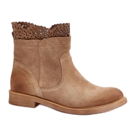 Stivali Modello Lewski Beige Camoscio/Laccio
