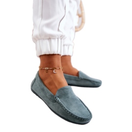 Evento Mocassini slip-on in camoscio menta verde