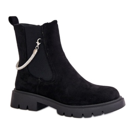 Stivaletti Chelsea da donna in pelle scamosciata nero