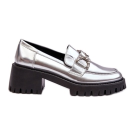 Mocassini slip-on da donna argento d'argento