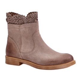 Stivaletti con laccio, modello Lewski Cappuccino beige