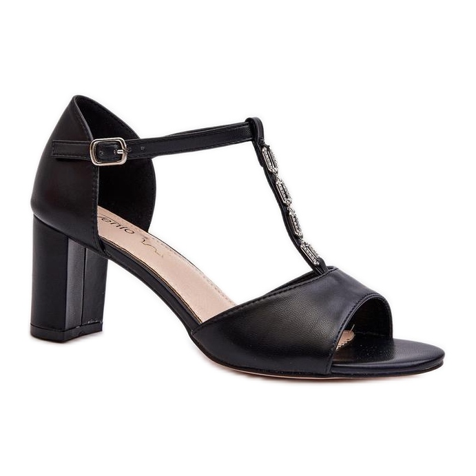 Sandali con decorazioni 24SD98-7148 nero