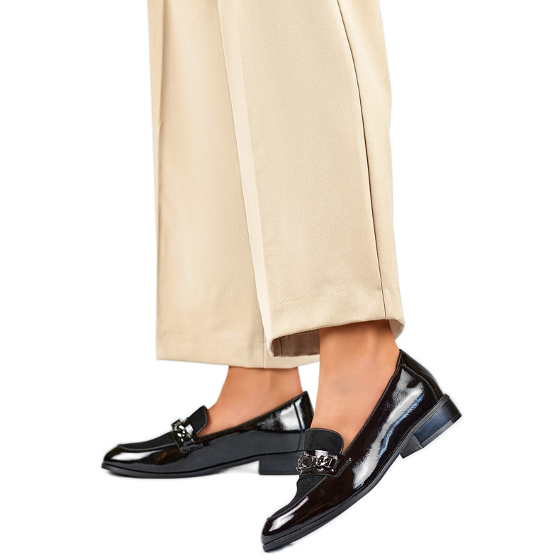 Scarpe da Donna con Catena 24-12309B nere nero
