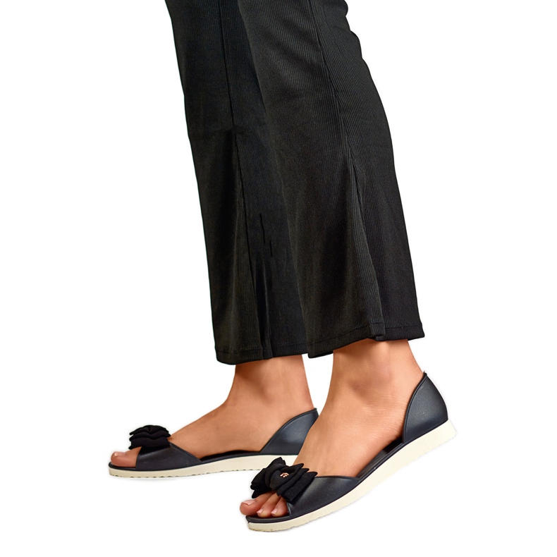 Ballerine da donna con fiocco BG162B, nere nero