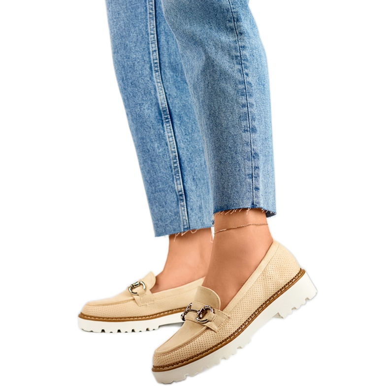 Scarpe da donna con decorazione GQ97BE, beige
