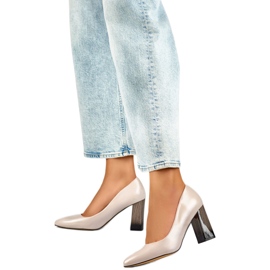 Décolleté con inserto in pelle GD-FL486A-L.BE beige