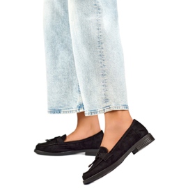 Scarpe da donna con fiocco 24-12369B nere nero