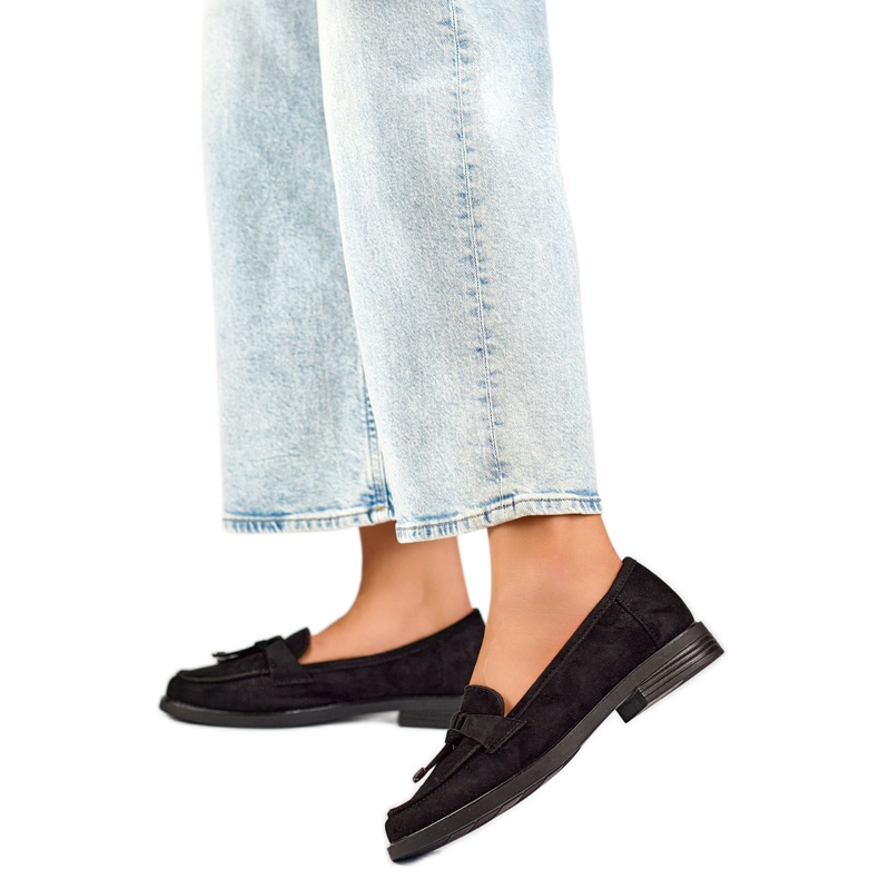Scarpe da donna con fiocco 24-12369B nere nero