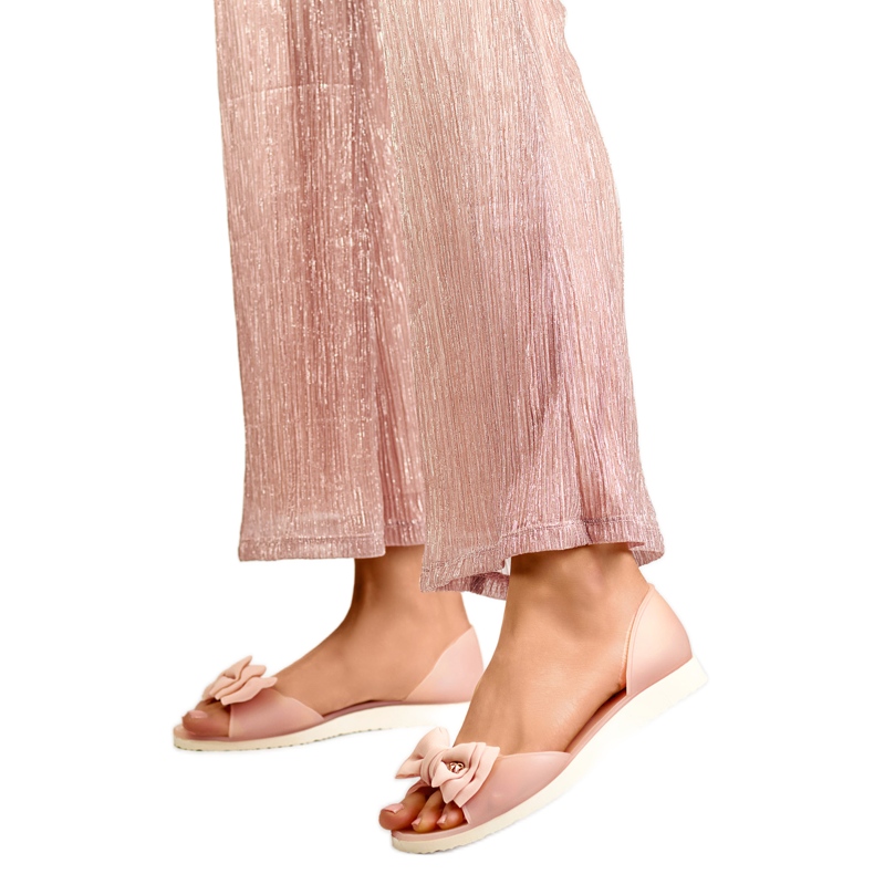 Ballerine in gomma con fiocco BG162NU, rosa