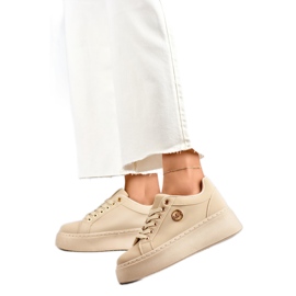 Scarpe sportive con decorazione da donna TL251-10L/BE beige