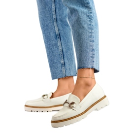 Scarpe da donna con decorazione GQ97W, ​​bianco bianca