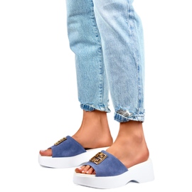 Infradito da donna con decorazione GD-XF1000B, blu
