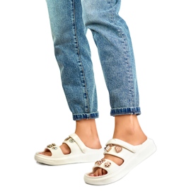Sandali da donna decorati JHC3071W bianchi bianco