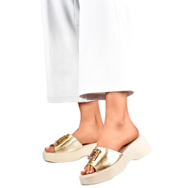 Infradito da donna con decorazione GD-XF1000GO, oro giallo
