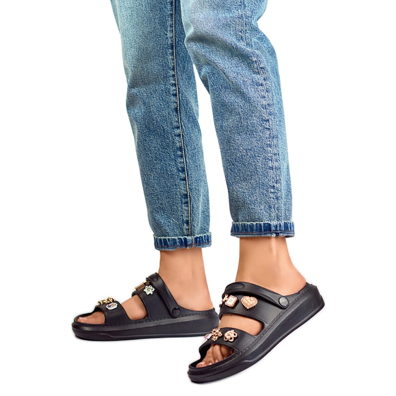 Sandali da donna con decorazioni JHC3071B, nero