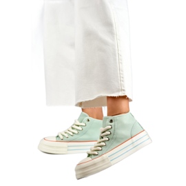 Sneakers con plateau da donna BL507BL di colore verde