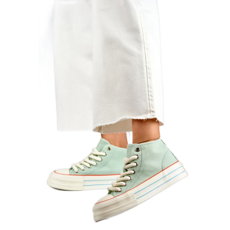 Sneakers con plateau da donna BL507BL di colore verde