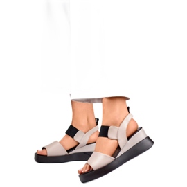 Sandali con zeppa da donna GD-LH2002T, beige