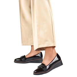 Décolleté con zeppa 24-10446B nere nero