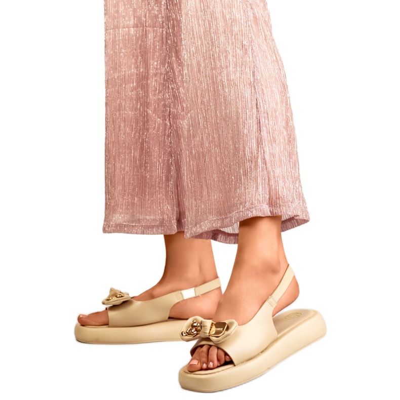 Sandali da donna con fiocco LX2350BE beige