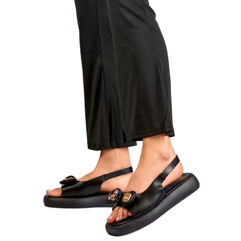 Sandali da donna con fiocco LX2350B nero