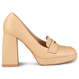 Décolleté con tacco alto M046NU beige