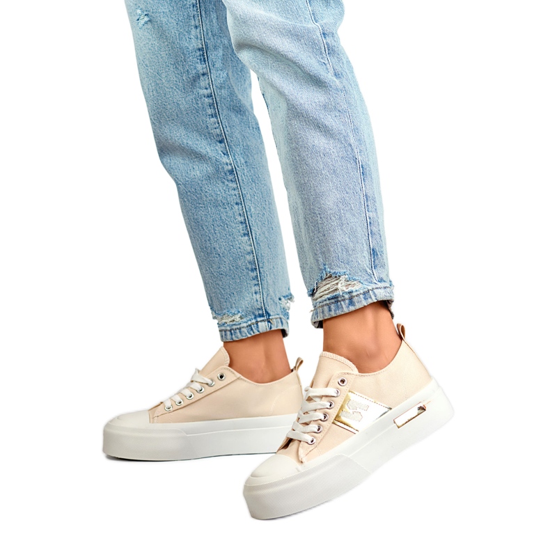 Sneakers da donna sulla piattaforma LY100BE beige