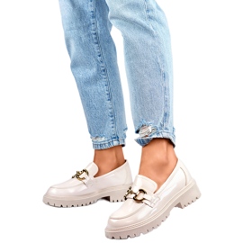 Mocassini da donna con decoro oro OH31-2LT/BE beige