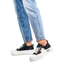 Sneakers da donna sulla piattaforma LY100B nero