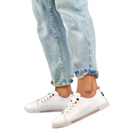 Sneakers in pelle da donna 24-87967W bianco