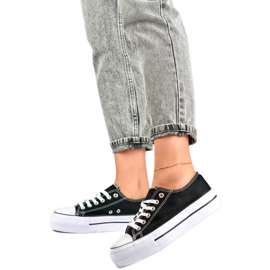 Scarpe da ginnastica con plateau da donna QY832B nero