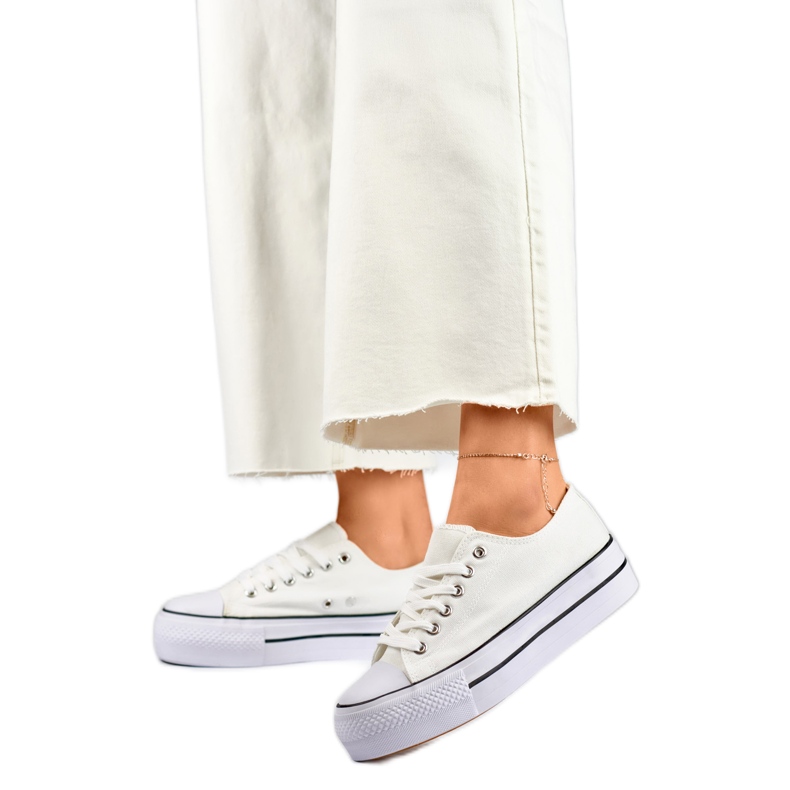 Scarpe da ginnastica da donna QY832-09BL bianca
